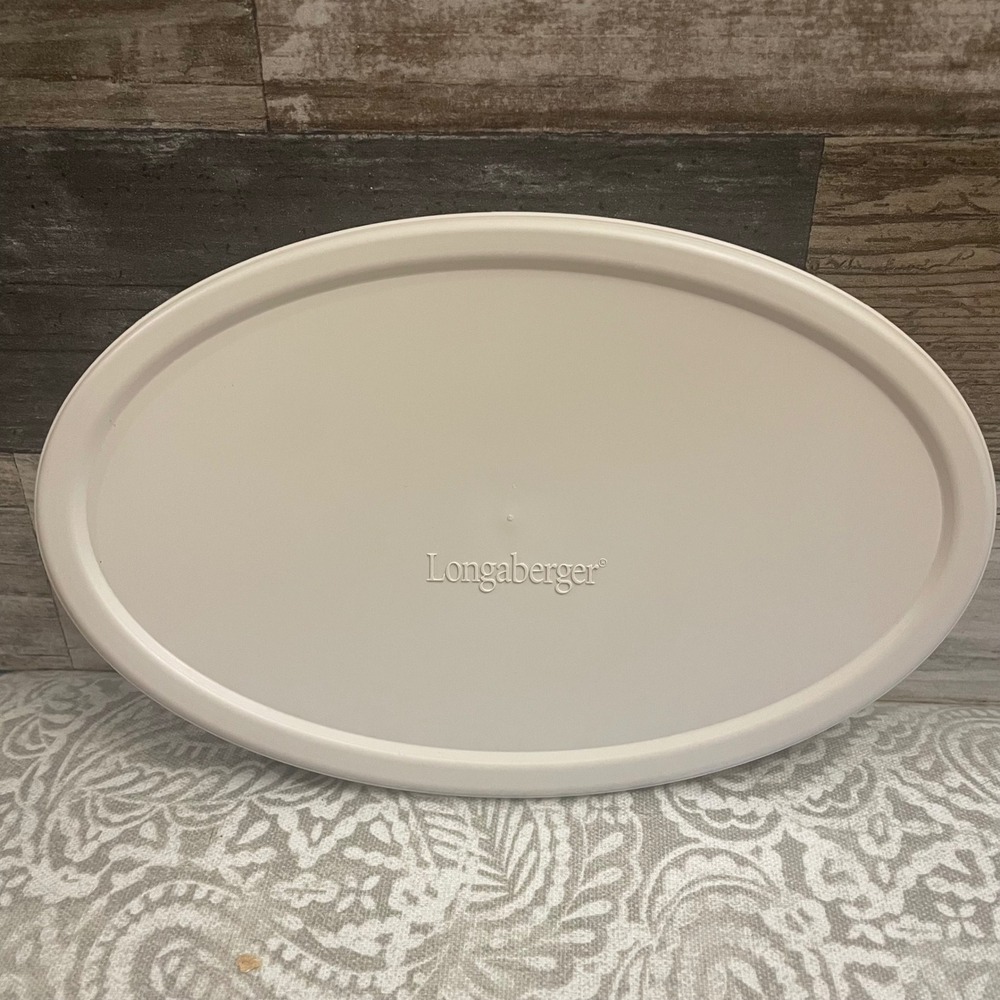 Longaberger oval Dish‎ Cover  Serving Solutions 40413 USA 9x5.5"